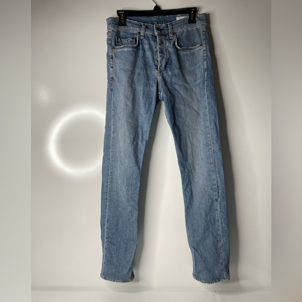 Rag & Bone Standard Issue Jeans Men 29X30 Slim Fit 2 Button Fly Dark Kingston.